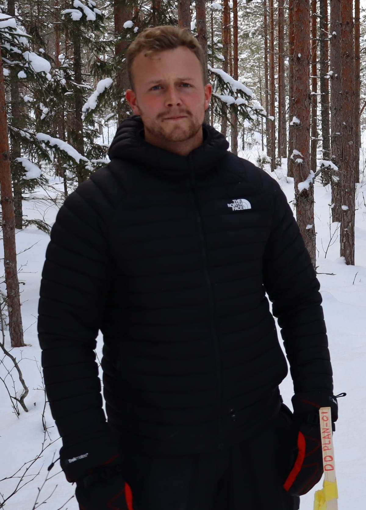 Gorm Henriksen in a snowy pine forest